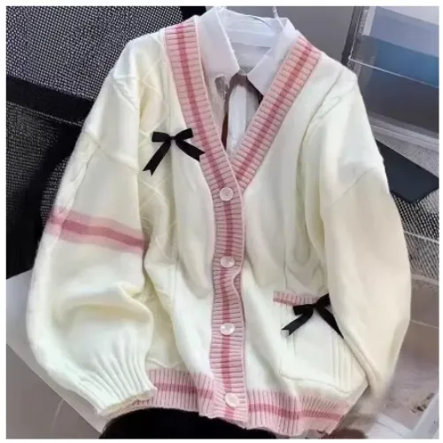 Casual Sweet Bow Cardigan