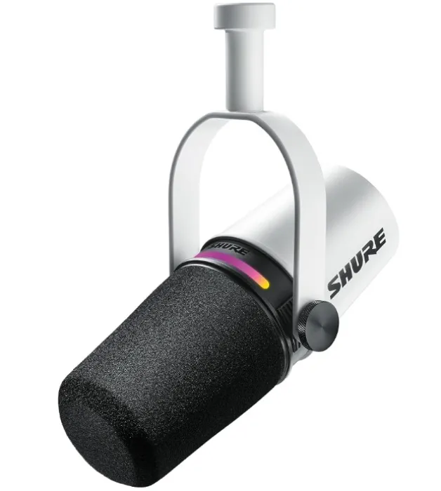 Shure MV7+ USB-C & XLR Podcast Dynamic Microphone - White