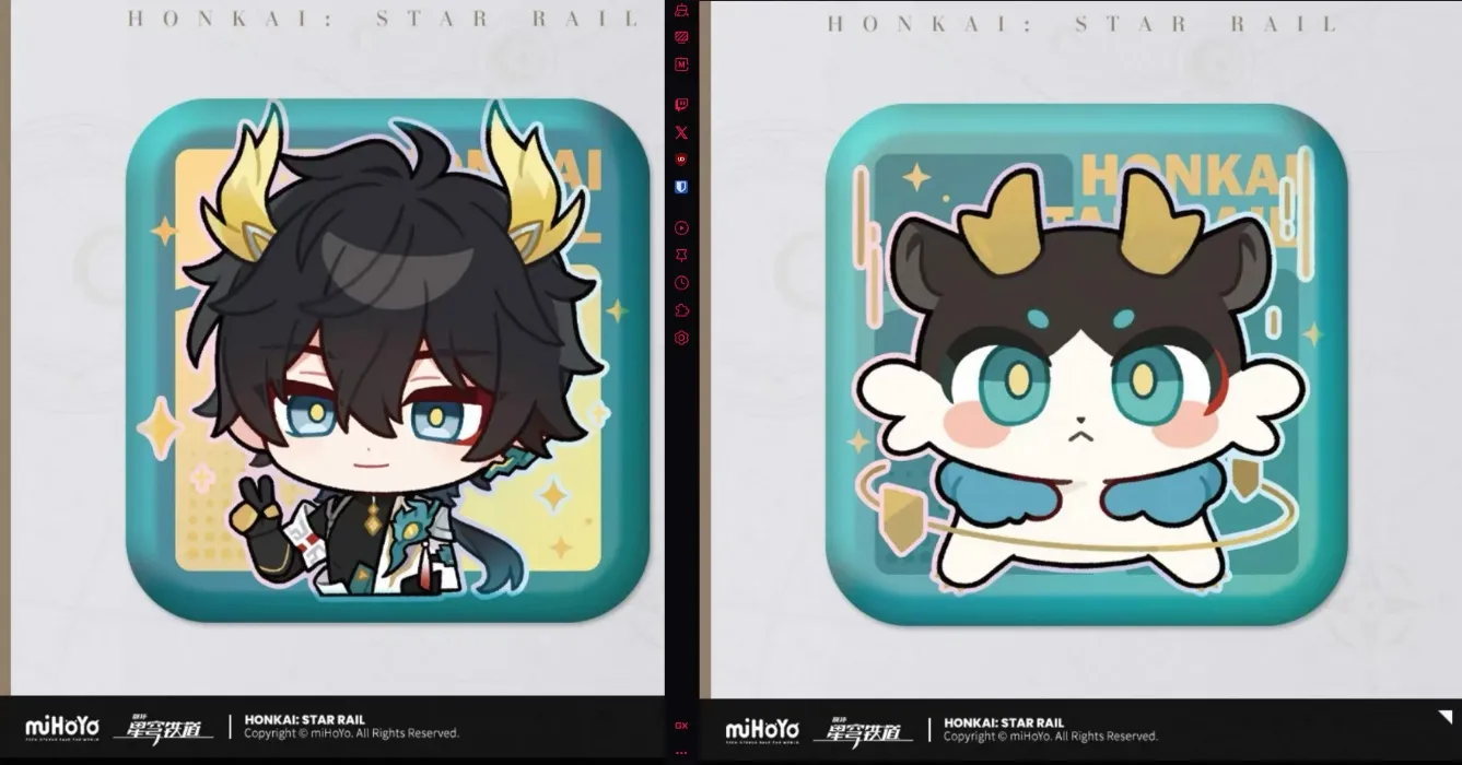 Honkai: Star Rail Official Pom-Pom Gallery Square Pins Series 7