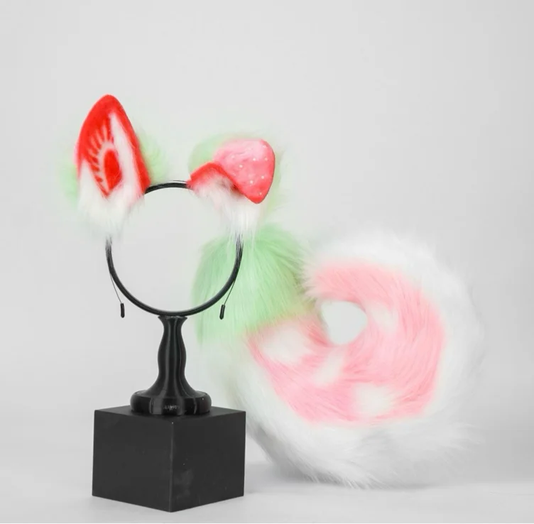 Strawberry Puppy Ears and Tail Set