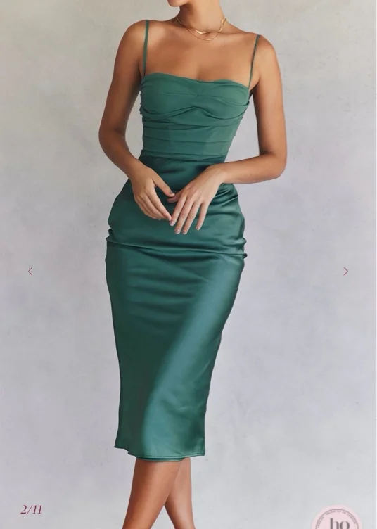 Teia Forest Draped Corset Midi Dress - SALE