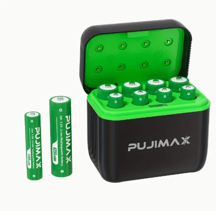 rechargable batteries AA and AAA in a cool case