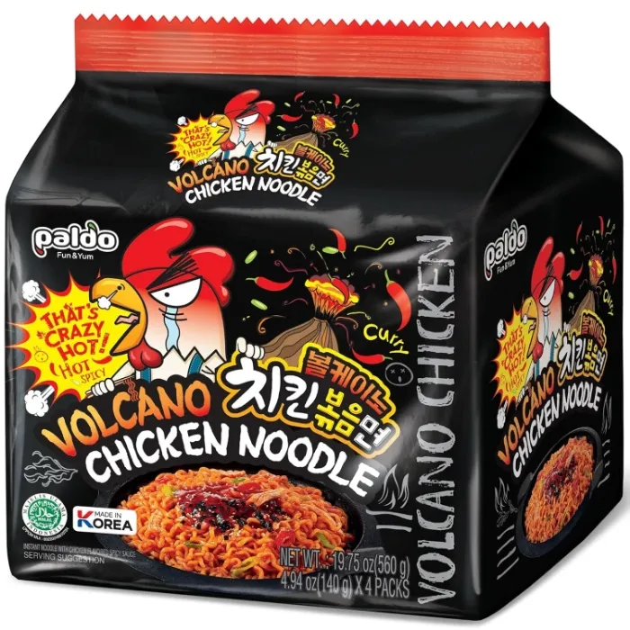 Extremely Hot & Spicy Stir Fried Chicken Instant Noodles, Pack of 4