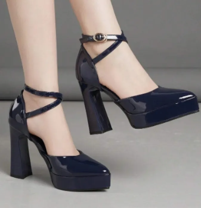 Tacones altos calados para mujer, tacón súper alto