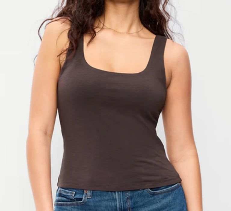 Hug Double-Layer Scoop-Neck Tank Top | Old Navy