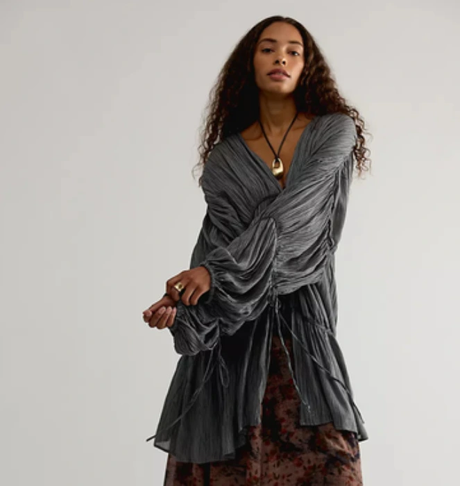 Juliet Sheer Tie-Front Duster Top