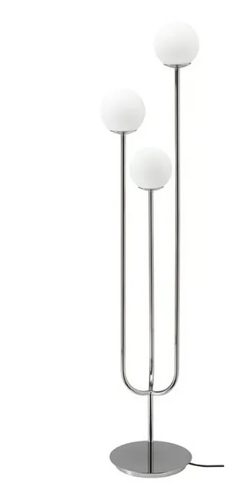 SIMRISHAMN Floor lamp - chrome plated/opal glass