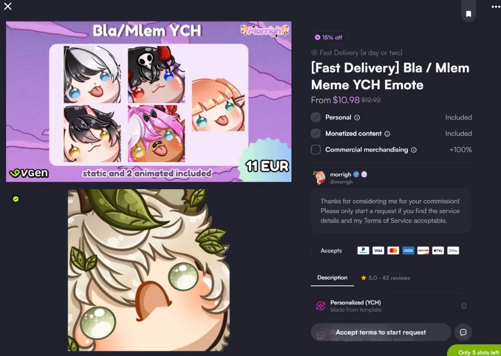 Blah Meme YCH Emote by @morrigh on Vgen