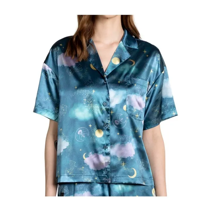 Jirachi Sleep Teal Button-Up Sleep Shirt