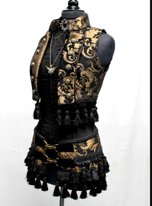 TASSEL SKIRT - Gold/Black