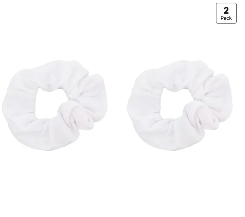 2 White Scrunchies