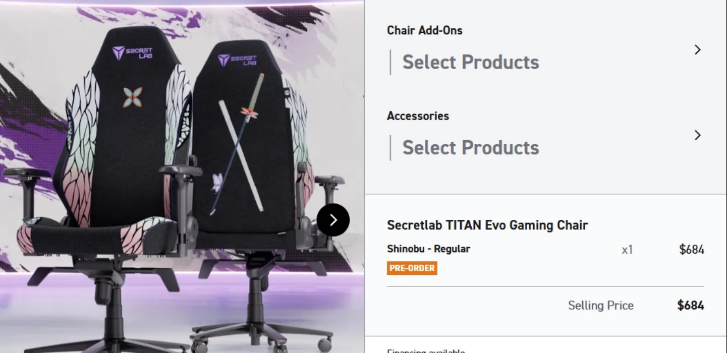 Shinobu Titan Secret labs chair!