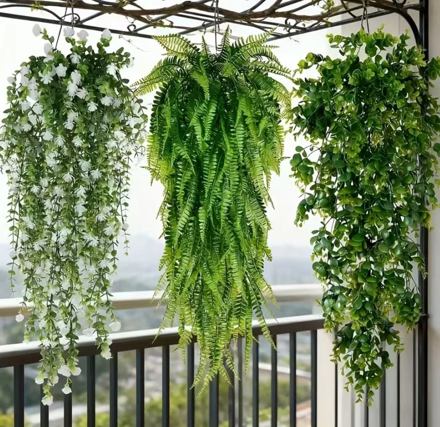   3pcs outdoor hanging artificial greenery set