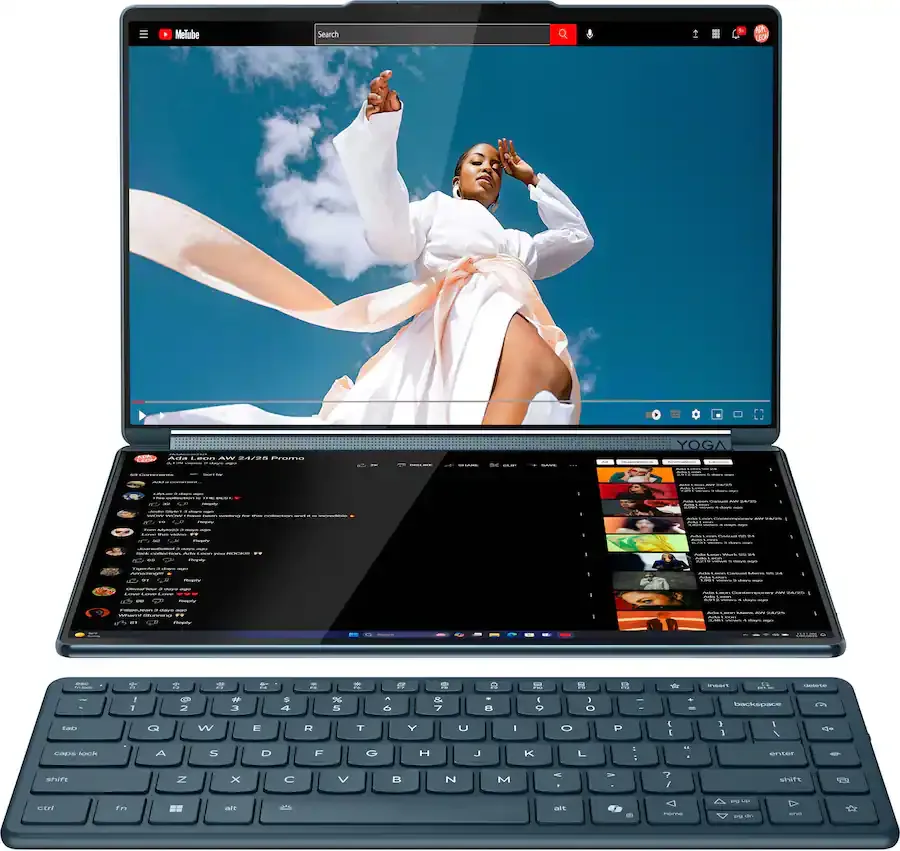 Lenovo - Yoga Book 9ii 2-in-1 14" 2.8K Dual Screen OLED Touchscreen Laptop - Intel Core Ultra 7 255H 2025 - 16GB RAM - 1TB SSD - Tidal Teal