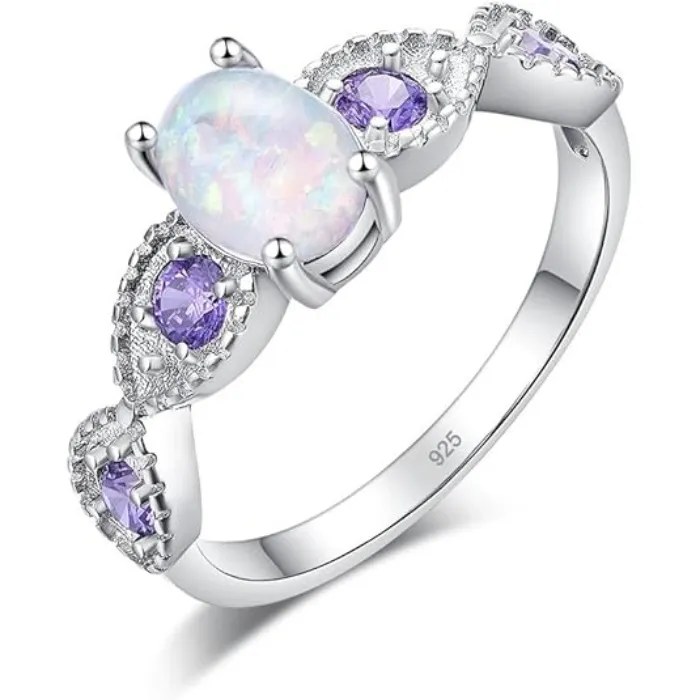 Opal & Amethyst Ring