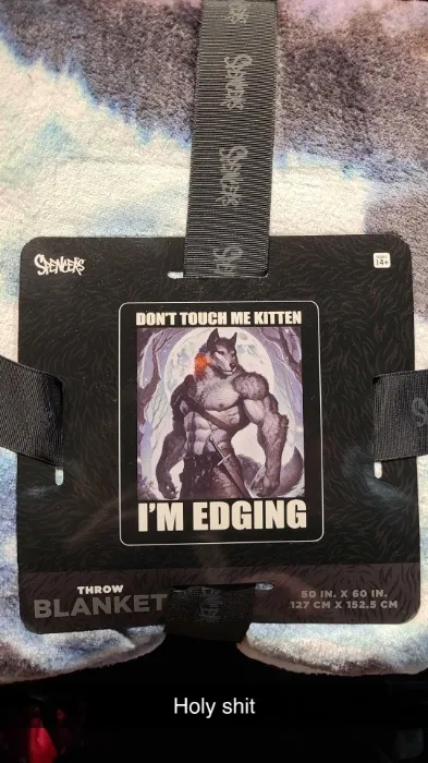 Don't Touch Me Kitten I'm Edging Fleece Blanket - Spencer's