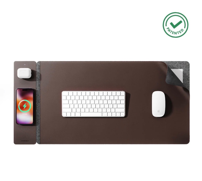 ALTI Wireless Charging Desk Mat | Dark Brown