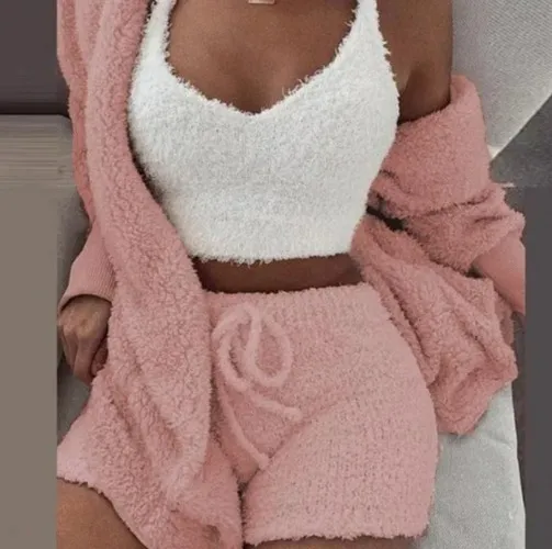 Fluffy pajama set