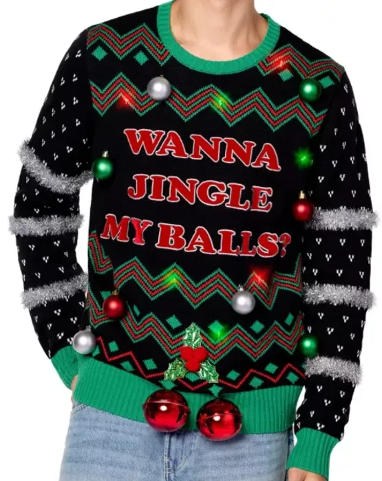 Light-Up Wanna Jingle My Balls Christmas Sweater - Spencer's