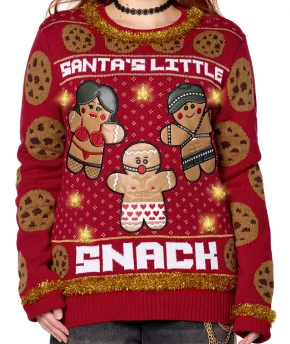 Light-Up Santa's Little Snack Christmas Sweater - Spencer's