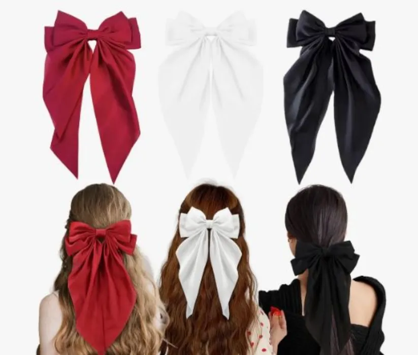 3 Moños Para Cabello Lazos Grandes Elegantes Accesorios Niña