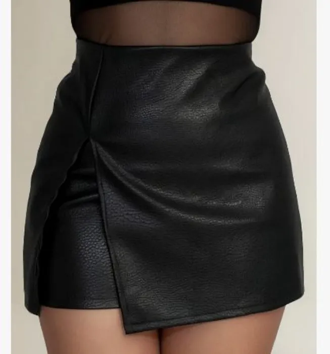 Falda Toronto Short Vinipiel Corta cuero Abertura Mini