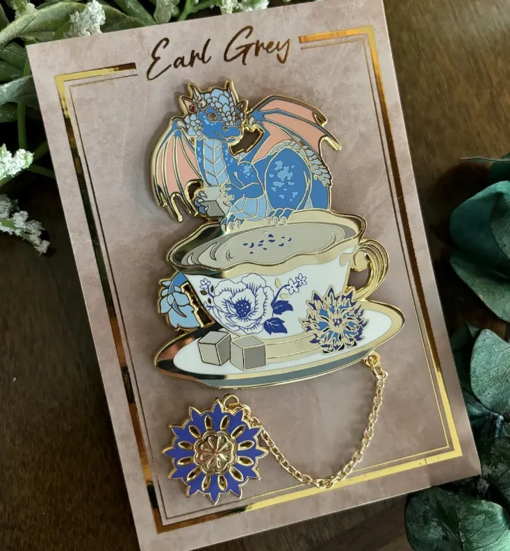 Earl Grey Tea Dragon Enamel Pin 