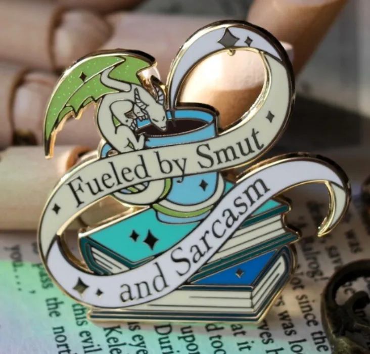 Smut and Sarcasm Bookish Enamel Pin