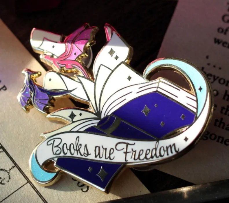 Books Are Freedom Bookish Enamel Pin