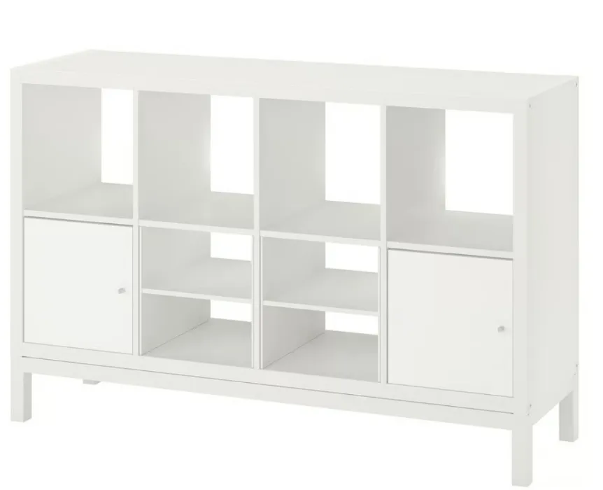 Shelf with supporting frame, with 2 doors/with 2 inserts with shelf