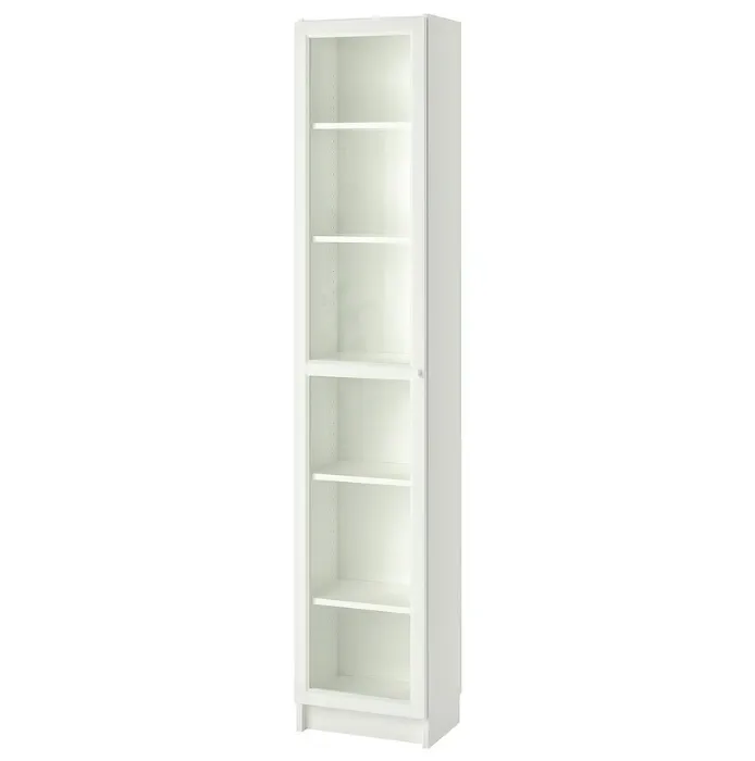 IKEA BILLY Bookcase with glass door - white/glass 40x30x202 cm