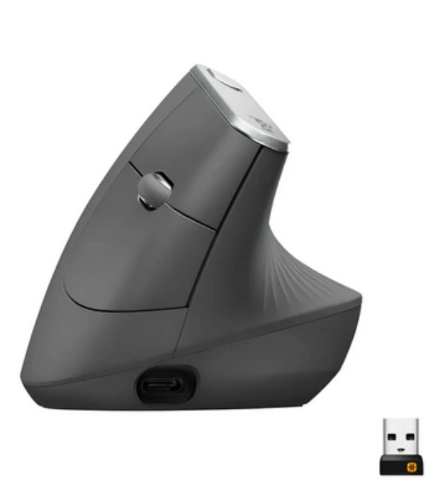 Mouse Ergonómico Avanzado Logitech Mx Vertical, Grafito Color Gris