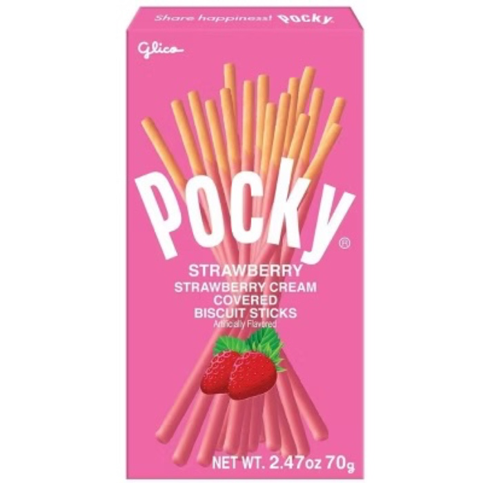 Glico Pocky, Strawberry Cream Covered Biscuit Sticks (9 Individual Bags), 3.81 oz (Pack of 2) - Strawberry - 3.81 Ounce (Pack of 2)