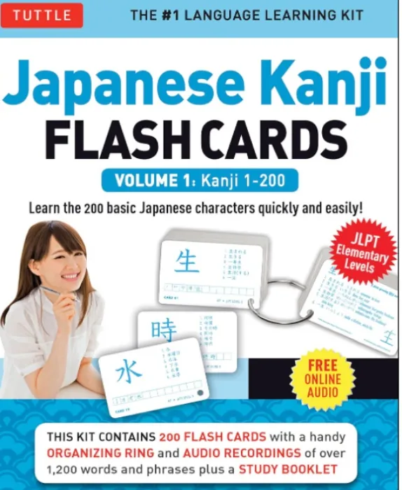 Japanese Kanji Flash Cards Kit Volume 1: Kanji 1-200: JLPT Beginning Level: Learn 200 Japanese Characters Including Native Speaker Audio, Sample Sentences & Compound Words