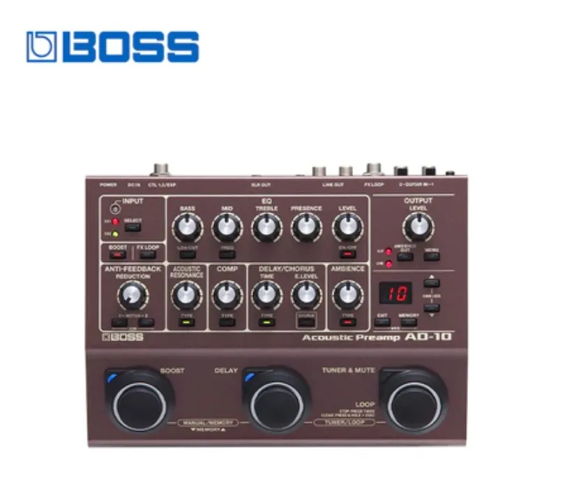 Boss AD-10 Multi-Effects Comprehensive Acoustic Guitar Processor Pedal AD 10