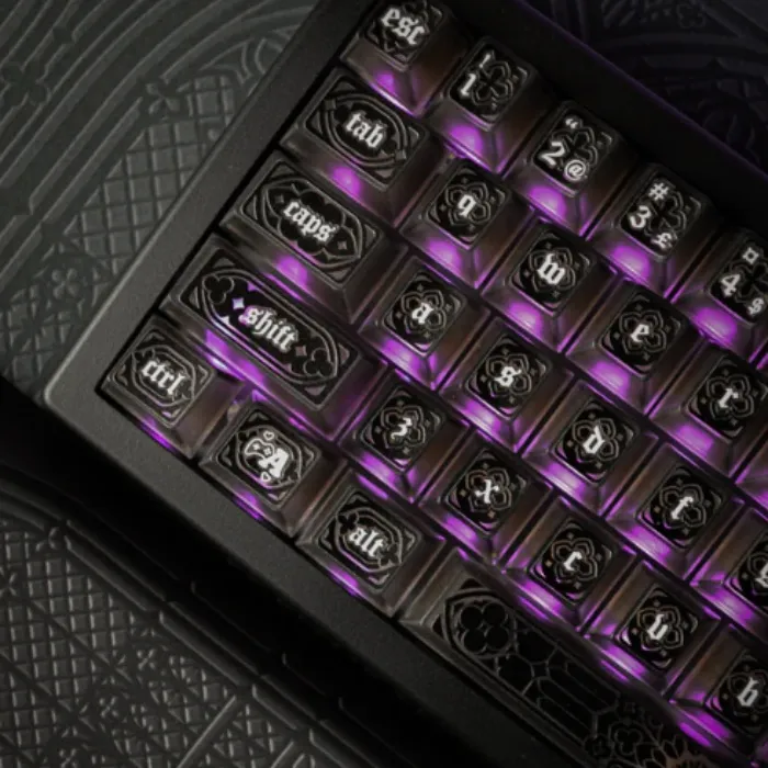 Gothic Obsidian Black | Appaz keycap set | Danish, Norwegian, Swedish and Finnish | Default Title