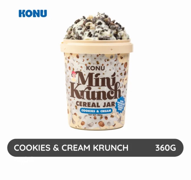 KONU Mini Krunch Chocolate Cereal Jar Snack - EXTRA BIG 360g