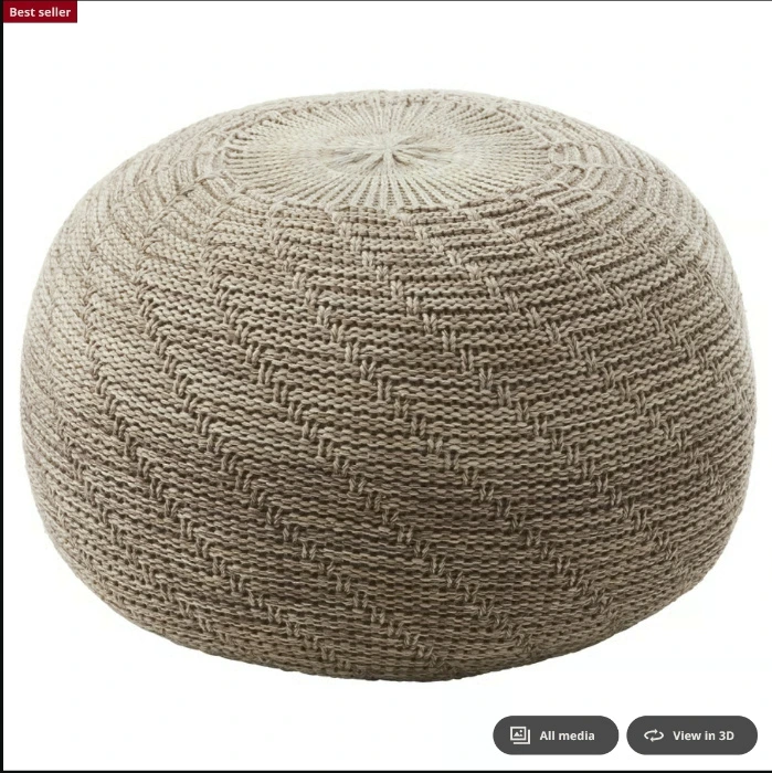 SANDARED Pouffe - beige 45 cm