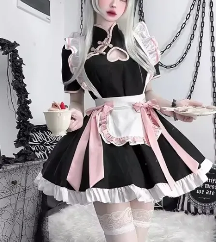 Chinese Style Maid Lolita Cosplay Costume Women Sweetheart Cheongsam Dress Halloween Party Waitress Role Play Animation Show New