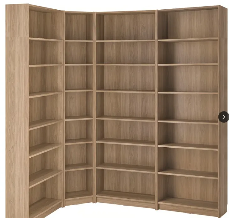BILLY Bookcase corner comb w ext units - oak effect 215/135x28x237 cm