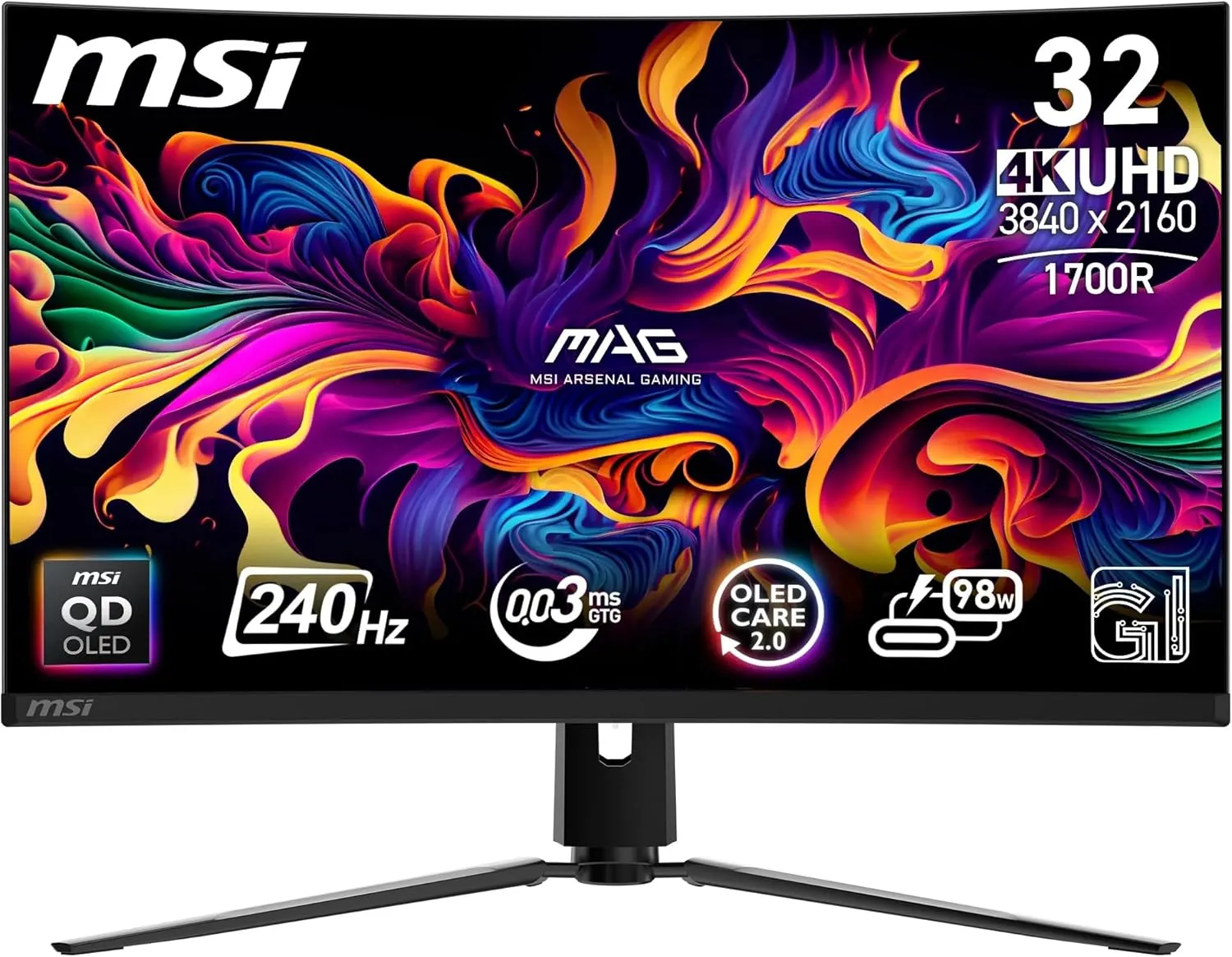 MSI MPG 321CURX QD-OLED (31.5"") 3840 x 2160 pixels 4K Ultra HD