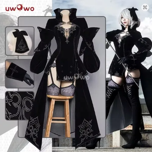 UWOWO 2B Cosplay Battler traje 2B Cosplay disfraz vestido disfraces de Halloween