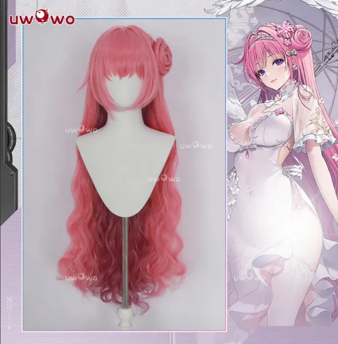 Uwowo Game NIKKE Dorothy Feast on Peachland Chinese Style Dress Cosplay Wig Long Pink Hair