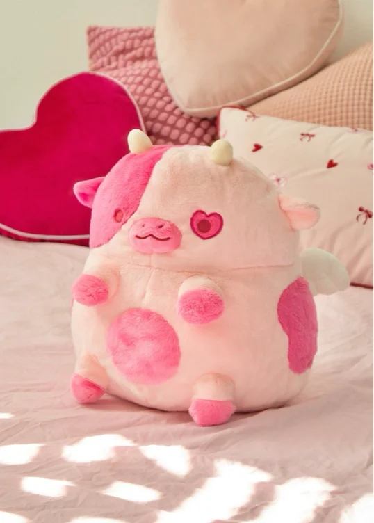 Strawberry Scented Cupid Heatable Cow Plush 
