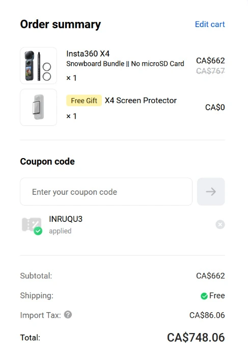 Insta360 x4 Snowboard Bundle