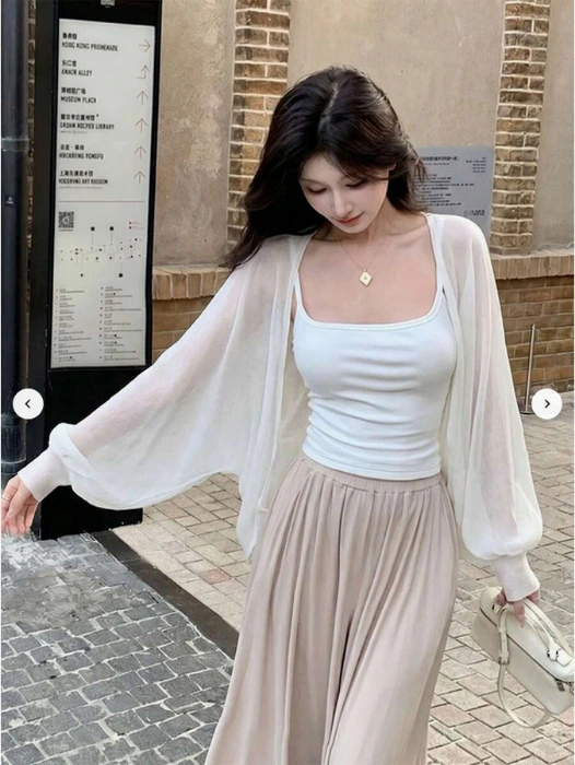 Summer White Sheer Knit Cardigan