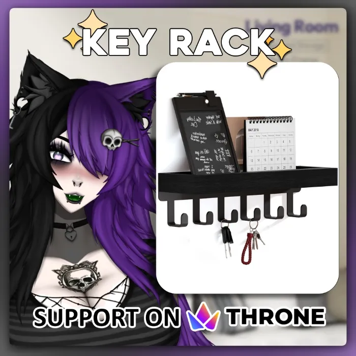 SWTYMIKI Schlüsselbrett [ Key Rack ] - 6 Haken(25.5×7cm) - Schwarz 