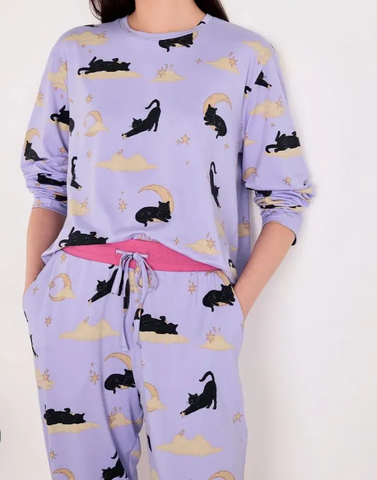 Fleecey Pyjamas 'Halloween Cat'