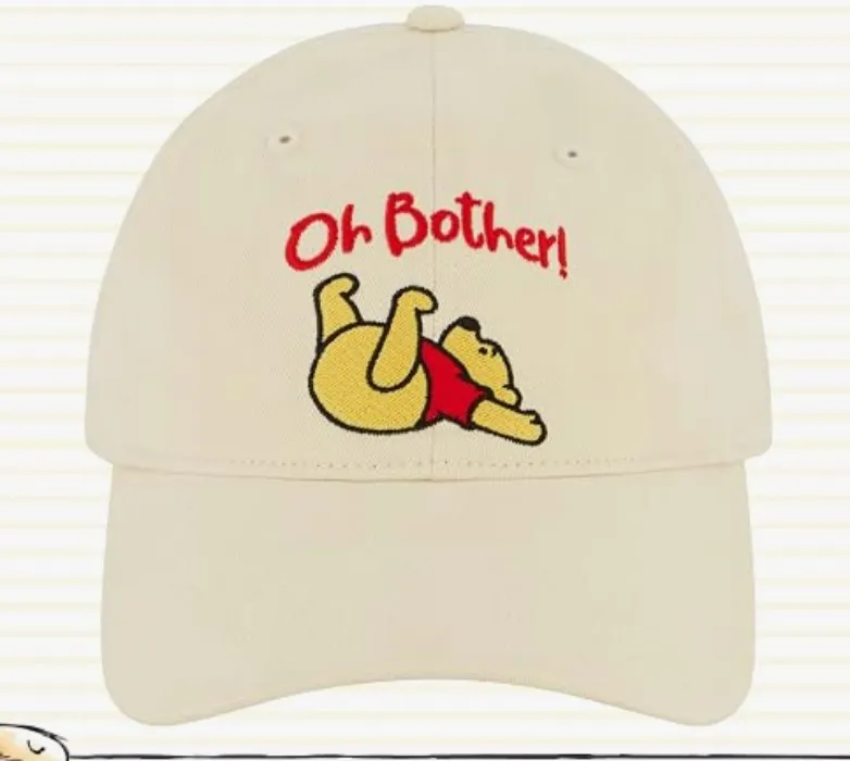 Concept One Disney's Winnie The Pooh Embroidered Cotton Adjustable Dad Hat - Khaki