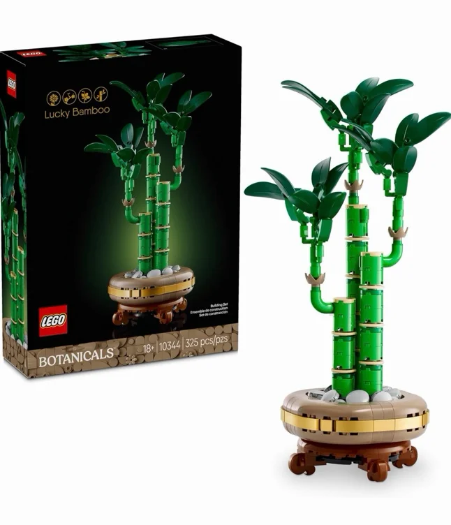 LEGO Botanicals Lucky Bamboo Building Set - Artificial Plant for Indoor Home Décor, Adults Ages 18+ - Gift for Valentines Day for Him - Fake Plant Decoration for Table, Desk, Office - 10344 - Lucky Bamboo